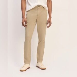 Everlane Men's Relaxed Taper Air Chino Khaki Pant Organic Cotton‎ Tan NEW 31x32